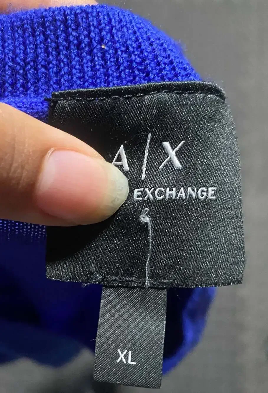 A/X Exchange Men's Royal Blue V-Neck Long Sleeve Sweater, Size XL